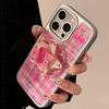Gilded Mobile Phone Case Apple 16promax Red Check Cherry Iphone15 Electroplating 14 Suitable for Sweet Cool 11 Huawei