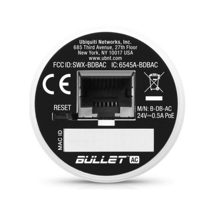 Ubiquiti Networks B-DB-AC, 300 Mbit-s, 1000 Mbit-s, 300+ Mbps, 80 MHz, AirOS, N-Type