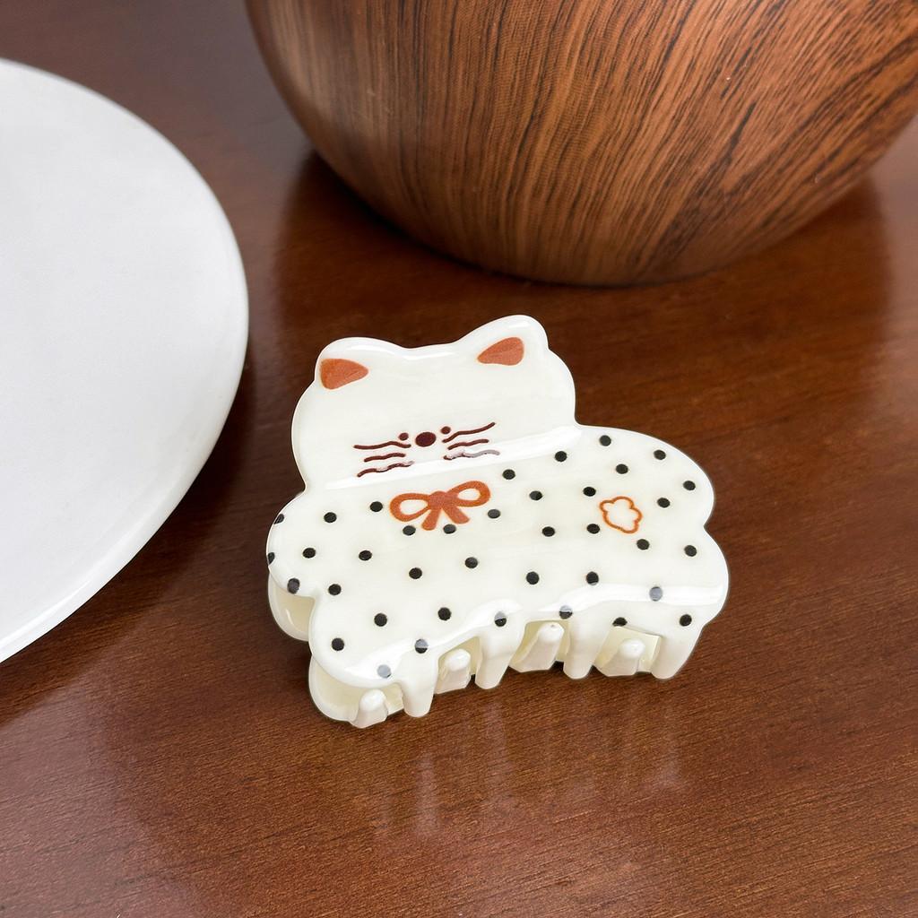 Cute Versatile Bear And Rabbit Acrylic Printed Cartoon Hair Clips For Girls