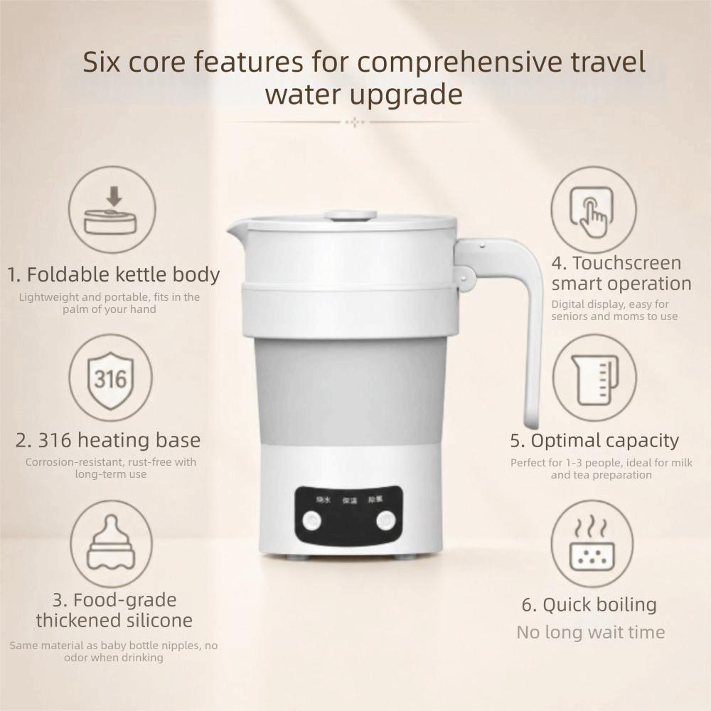 Touch Control Electric Kettle Thickened Silicone Portable Kettle Intelligent Mini Kettle Outdoor