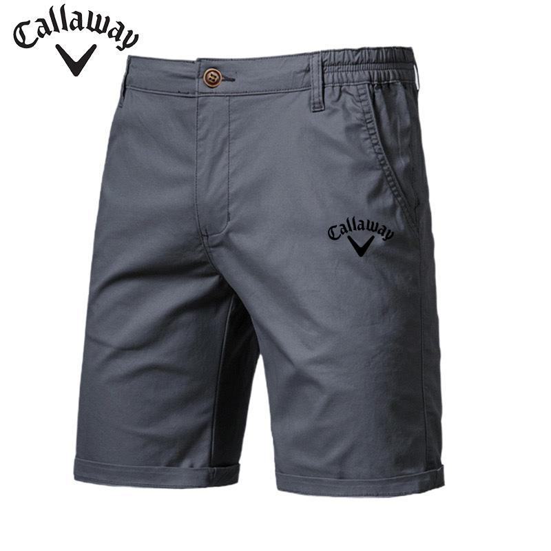 

Вышитые летние хлопковые однотонные шорты Callaway для мужчин, высококачественные повседневные деловые пляжные шорты с эластичной резинкой на талии 32