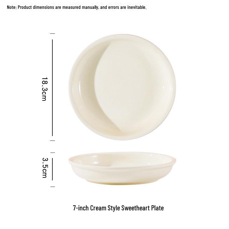Deep Ceramic Cream Style Dinner and Salad Plate
