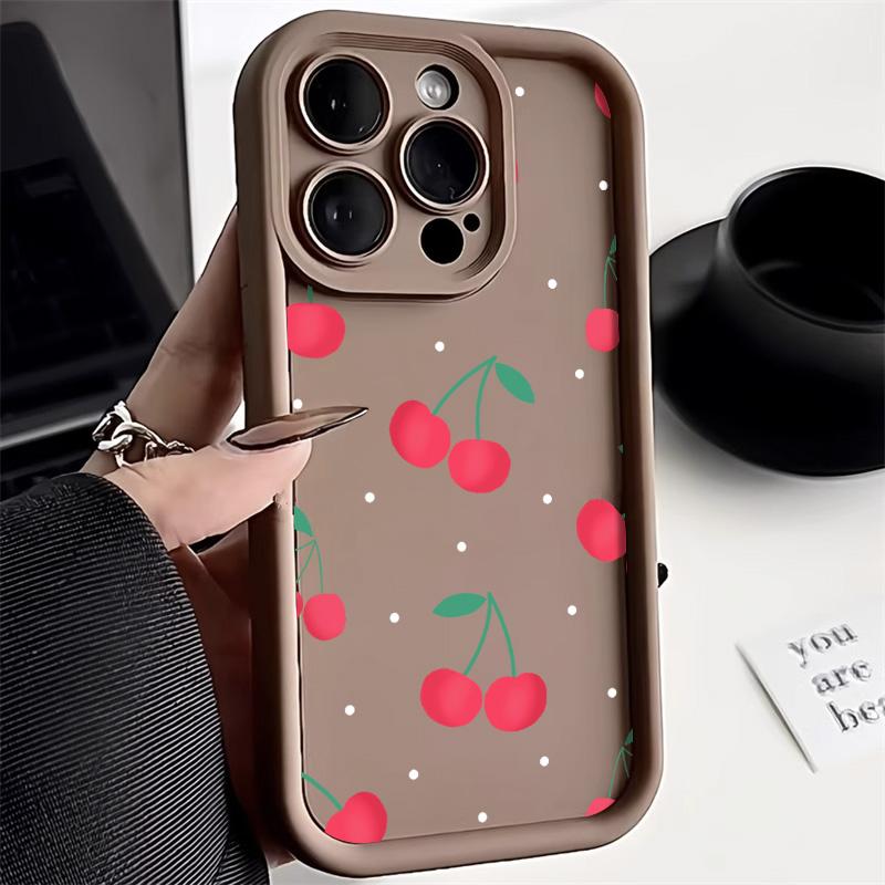 Red Cherry Phone Case For Samsung Galaxy S25 Ultra Case Samsung S22 Plus S23 S24 Ultra S20 S21 FE A73 A71 4G A06 A05S Case Cover