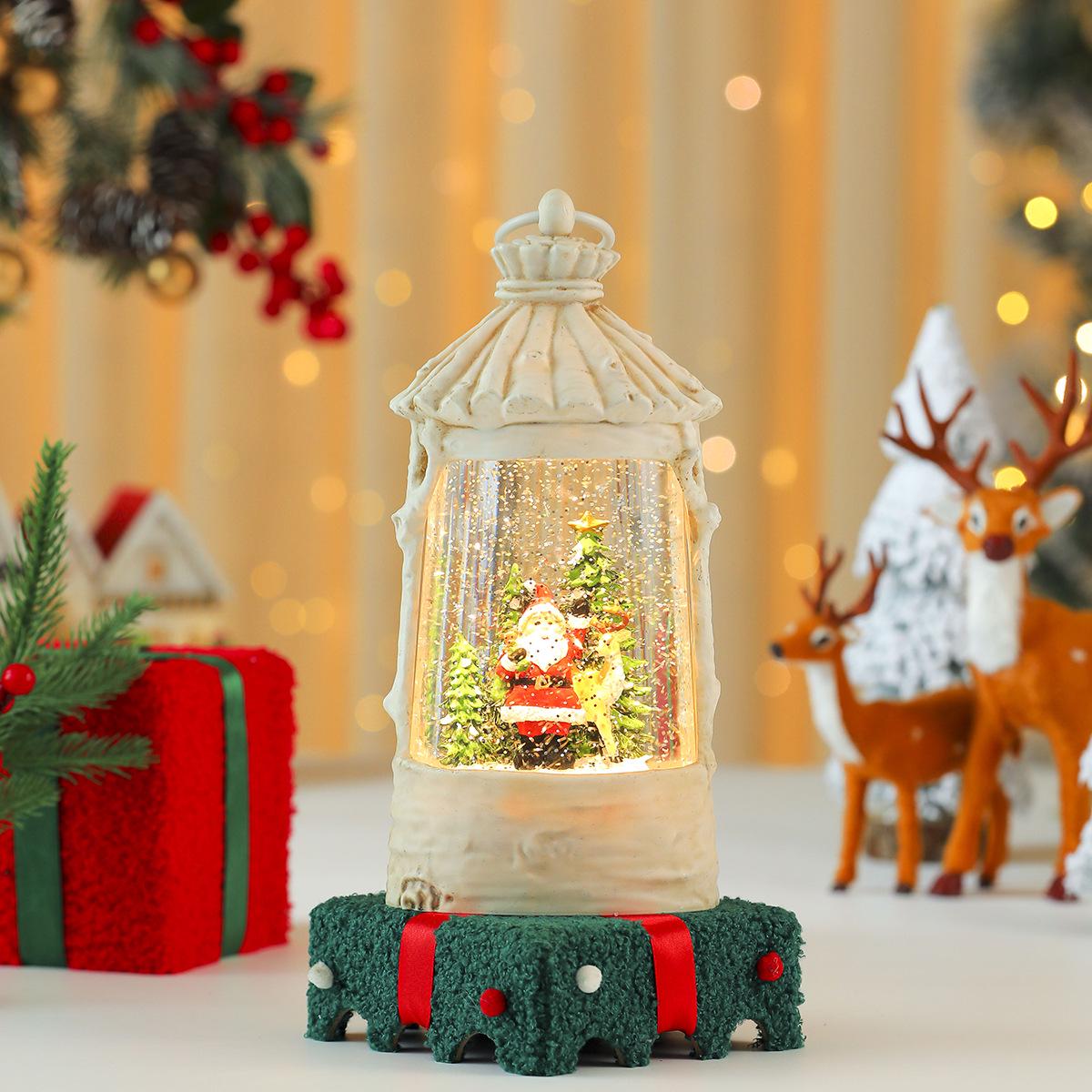 Christmas Crystal Ball Music Box with Tree and Snowman Scene