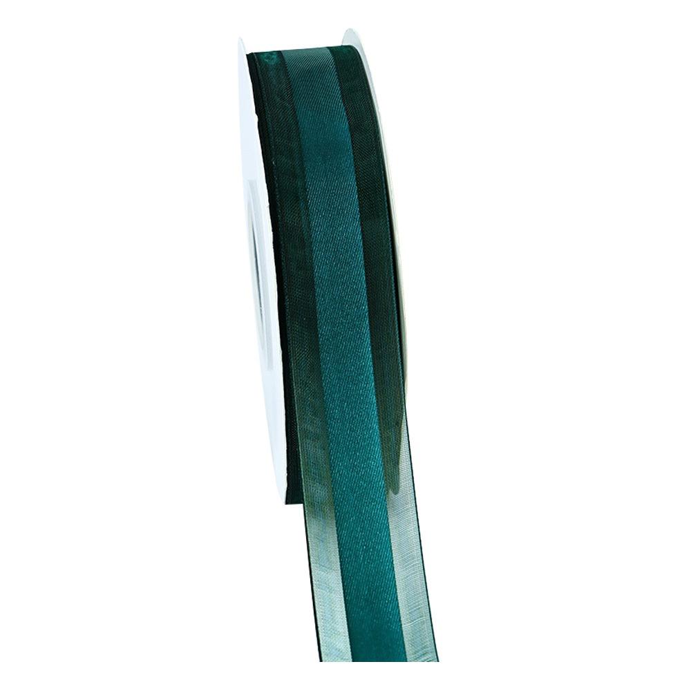 2.5cm Width Organza Ribbon Silver Edge Offset Printing Gold Edged Ribbon Glitter Tulle 45 Yards Length Lurex Ribbon