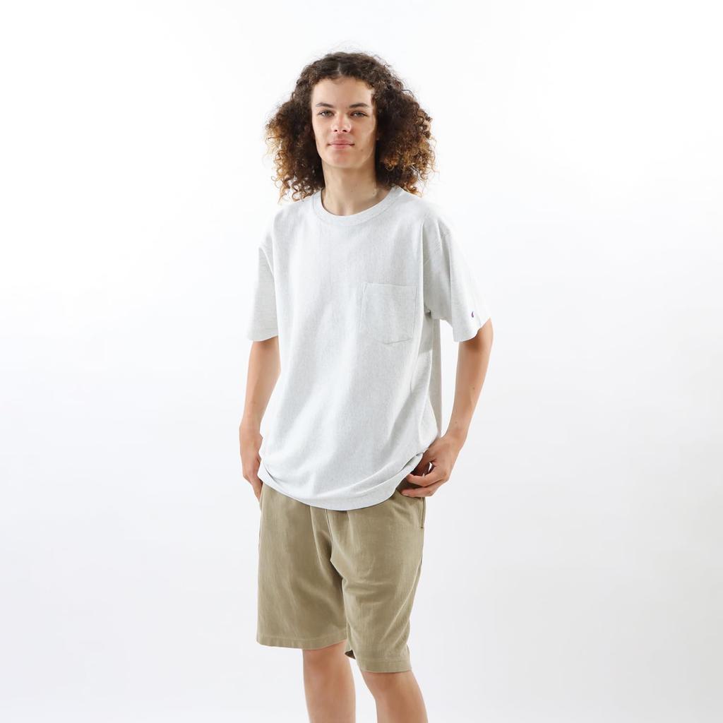 Champion Short Sleeve Size Cotton USA Reverse Garment Crew Pocket Size Men's T-Shirt, Oatmeal, XL, 9.4oz 100% Weave® Wash, Neck, T-Shirt, C3-Z319Z