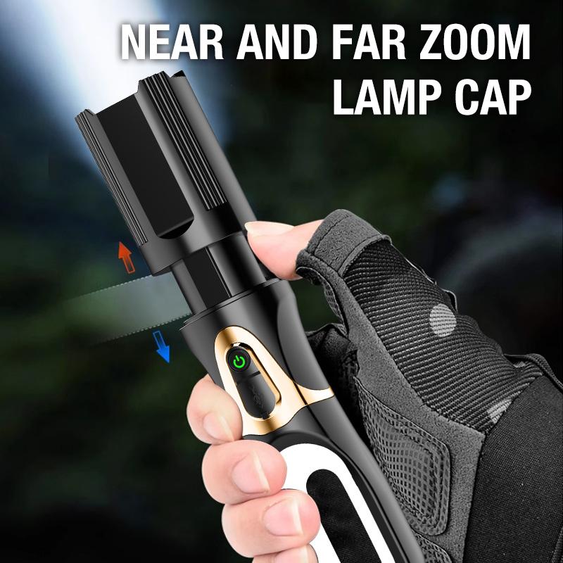 LED Flashlight, Strong Light Charging, Portable Outdoor Multifunctional Camping Lighting, Tent Light, Emergency Household Work L