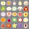 50 Pieces of Vegetable and Fruit Cut Face Graffiti Stickers Personalized Cartoon Hand-painted Decorative Mobile Phone Case Stickers