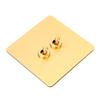 Toggle Switch Imitation Gold Stainless Steel Panel Dual Control Wall Toggle Switch AC250V