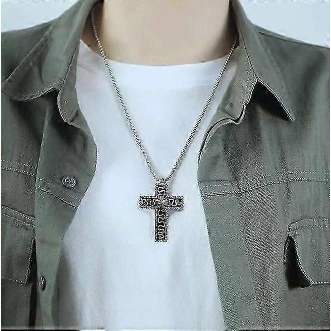 Squids Necklace Game,necklace with Secret compartment,Cross Pendant Necklace
