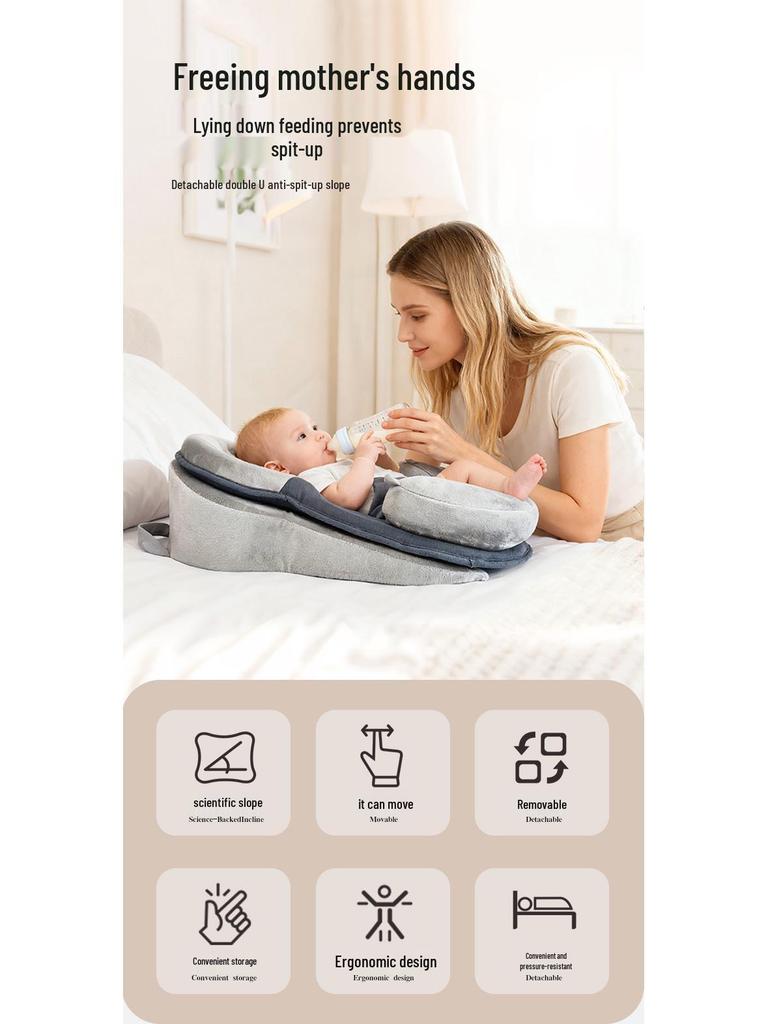 Incline Baby Recliner Pillow: Anti-Spit-Up, Plagiocephaly Correction, Adjustable Newborn Nursing Pillow.