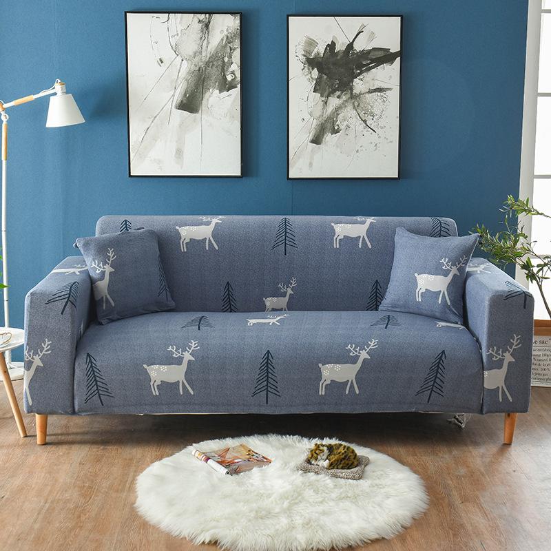1PC Soft Stretch Sofa Slipcover with Elastic Loop Removable Sofa Cover, Couch Cover Furniture Protector for Bedroom Office Living Room Home Decor