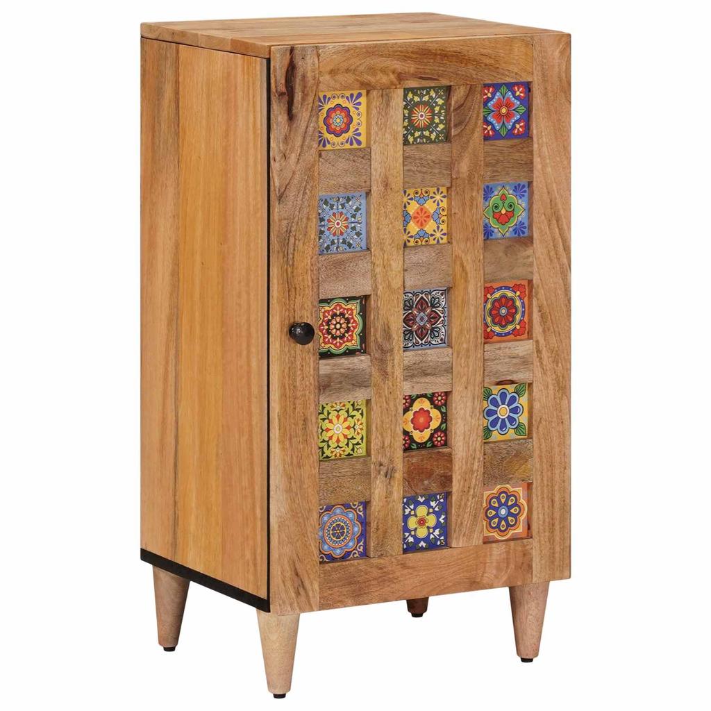Sideboard with Storage Natural Finish 40 x 33 x 75 cm Solid Mango Wood