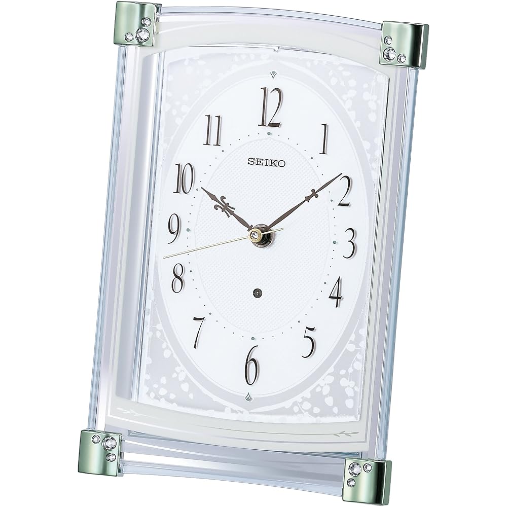 SEIKO CLOCK (Seiko Clock) Radio-controlled Analog Table Clock, Light Green, BZ360M