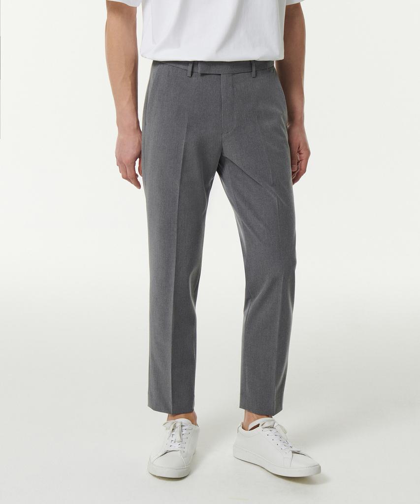 MUSINSA STANDARD Tapered Hidden Banding Crop Slacks [Melange Gray]