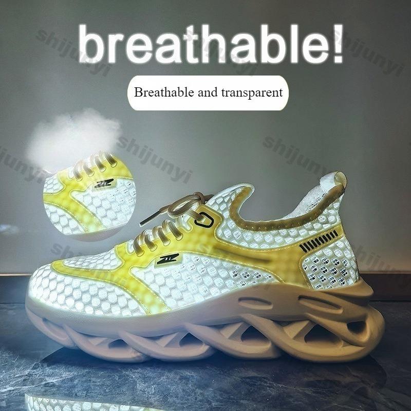 Fashion Women's White Sneakers Summer New Fly Weave Mesh Breathable Running Shoes Fashion Lightweight Comfortable Lace-up Casual Shoes