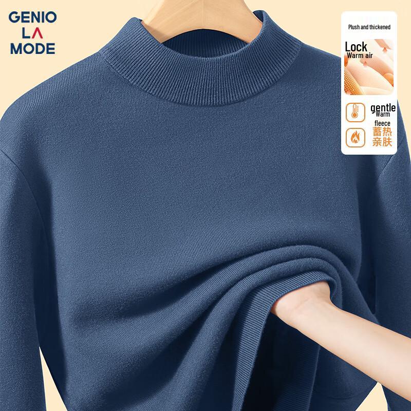 

GENIOLAMODE Men s Fleece-Lined Mock Neck Knit Sweater 3XL