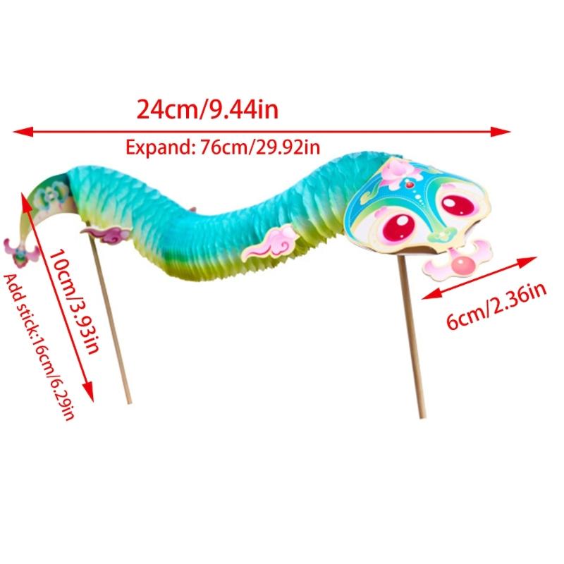 Chinese Snake Dance Craft Set Handmade 3D Snake Paper Puppet Set for Children Adult School Kindergarten