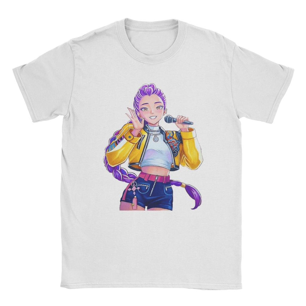 Funny KPop Demon Hunters Fan Art Rumi T-Shirts for Men O Neck Pure Cotton T Shirt Short Sleeve Tee Shirt New Arrival Clothing