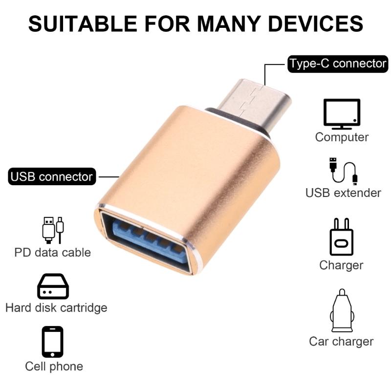 Portable Type C To USB3.0 Converter, Fast Data OTG Cable Type C Charging Cable For Mobile Phones And Peripherals