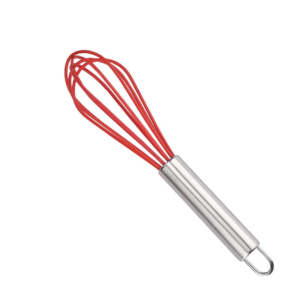 Stainless Steel Silicone Whisk - Handheld Cake Cream Beater Mixer Tool
