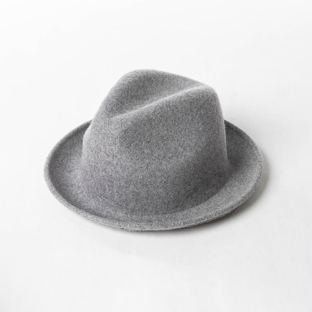 Autumn and Winter New Fashion and Leisure Warped Edge Short Brim Wool Jazz Hat Outdoor Shopping Warm British Top Hat Tide