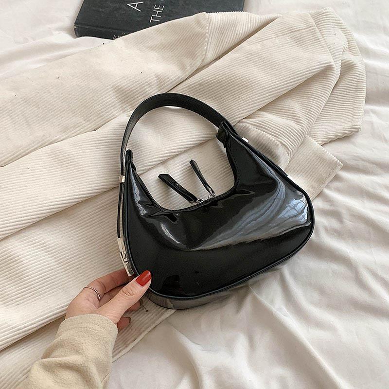 Style Red Patent Leather Women's Bag  New Spring Versatile Shoulder Underarm Bags Lady Fashion Handbags