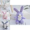 Adorable Checkered Long-eared Bunny Plush Toy Soft Stuffed Rabbit Doll For Kids