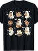 Cute Ghosts Reading Book Bookworm Halloween History Teacher T-Shirt Retro Casual Crew Neck Printed T-Shirt