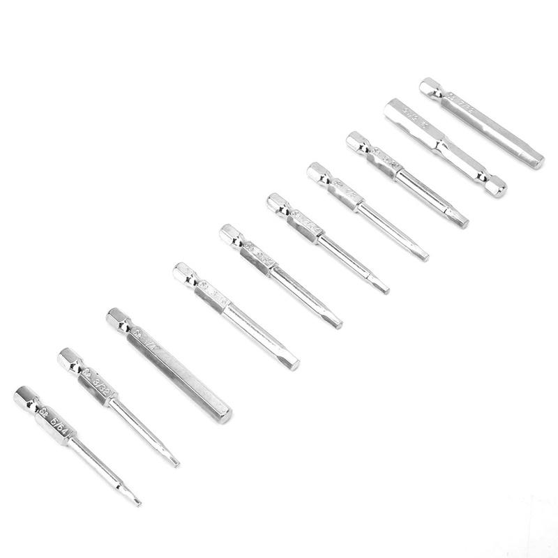10PCS Hex Shank Screwdriver Bits Magnetic BST Bits -018 60mm Length