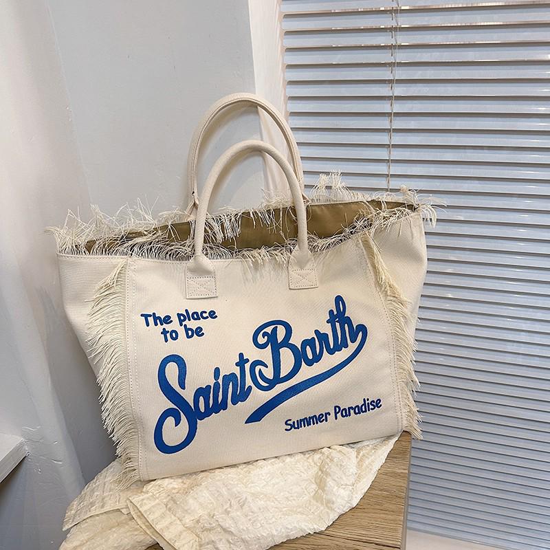 

Korean Style Women s Large Capacity Tassel Tote Shoulder Bag for Commuting and Beach 37*33*20 cm слоновая кость