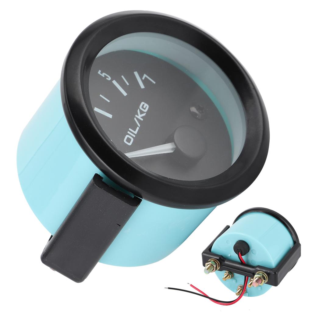 Universal Oil Pressure Gauge 12V 07kg cm 52mm Dia Car Instrument W Sensor White LED Light