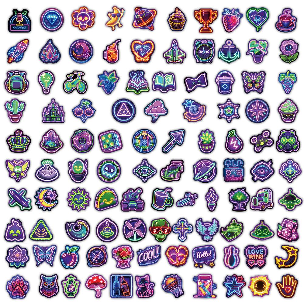 10/50/100/200pcs Funny Cute Cartoon Neon Graffiti Stickers Decals Toys Waterproof DIY Laptop Suitcase Diary Cool Sticker