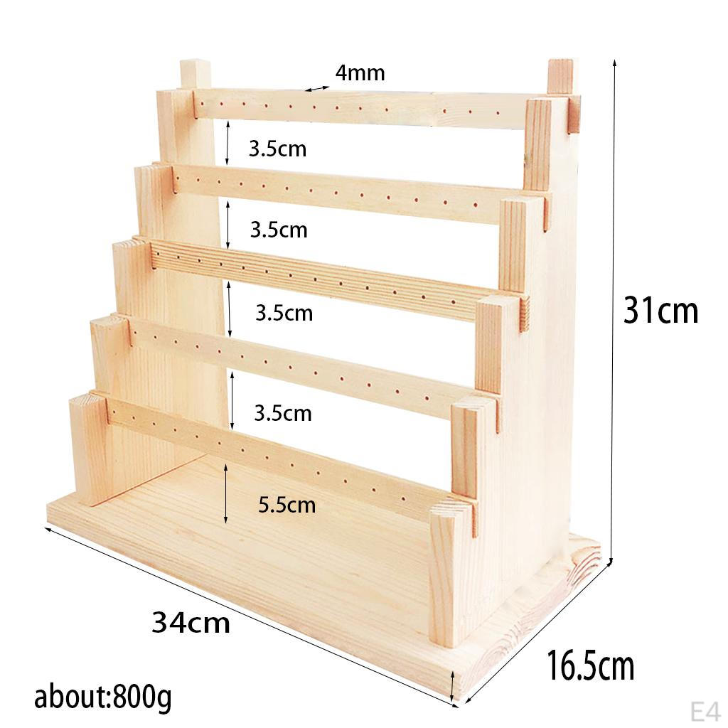 Wood Jewelry Rack Storage Display Wooden Dangle Earring Stand Holder Jewellery