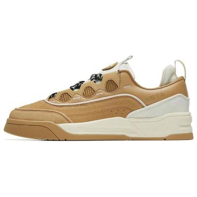 Aojie Bread Shoes Non-Slip Shock Absorbing Breathable Low-Top Skate Shoes Women Sneakers Yellow-Brown 122248053-4