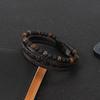Men's Tiger Eye Beaded Multi-Layer Leather Bracelet