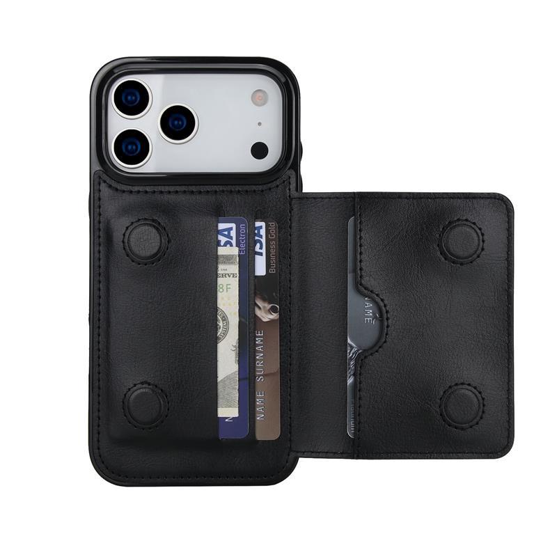Applicable iPhone17Pro iPhone leather case15Plus Back-cover type protective case Samsung S25U Card holder
