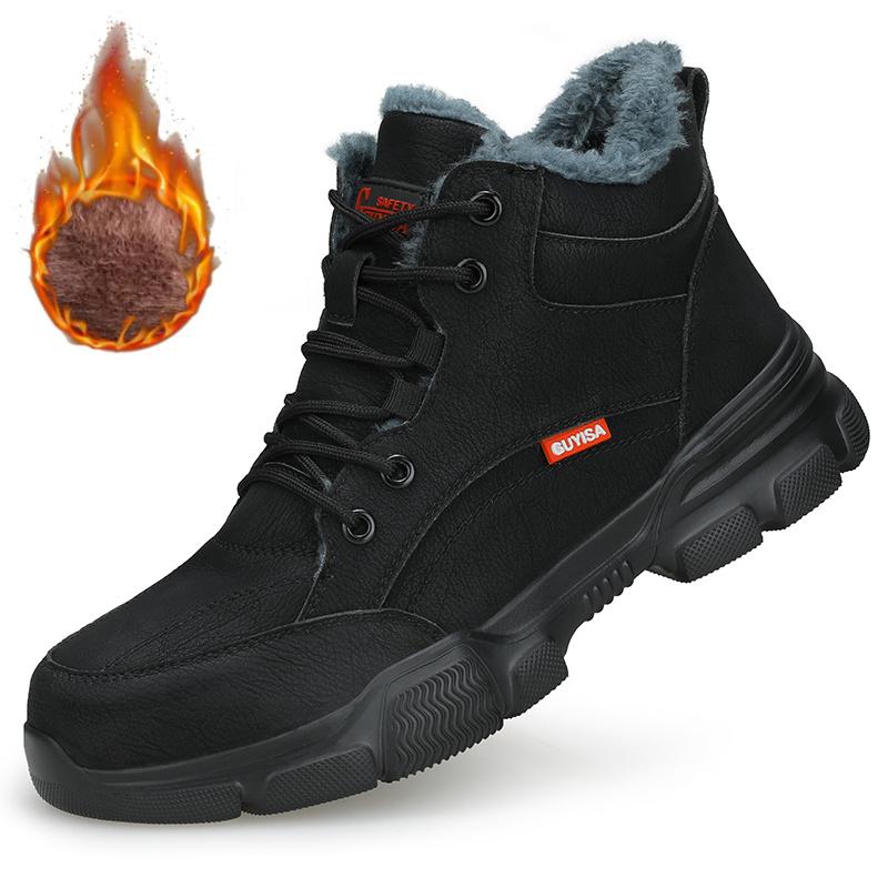 Novas Botas de Segurança com Botão Rotativo à Prova d'Água Tênis de Trabalho Masculinos Indestrutíveis à Prova de Perfuração Sapatos de Proteção com Biqueira de Aço