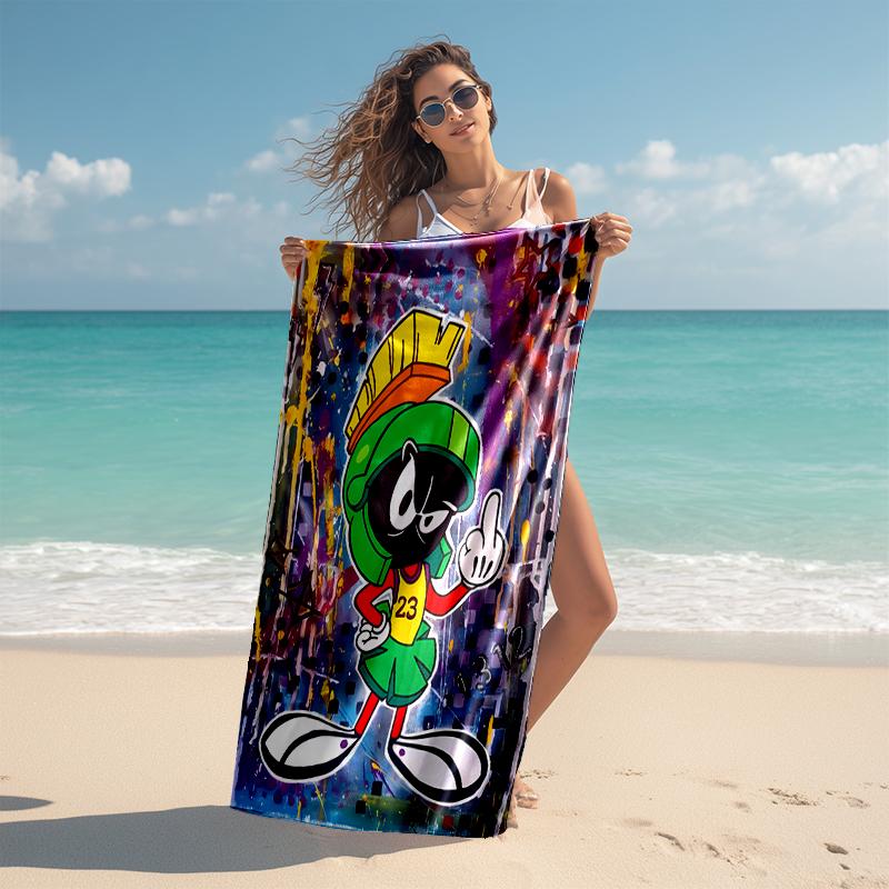 Beach Towel with Marvin the Martian1 Pattern - soft,absorbent,machine washable Lightweight&Modern,swimming,Travel Essentials