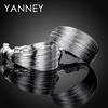 Fashion 925 Sterling Silver 20MM Multi-Wire Round Stud Earrings for Women Wedding Jewelry Gifts Party Earrings Wholesale