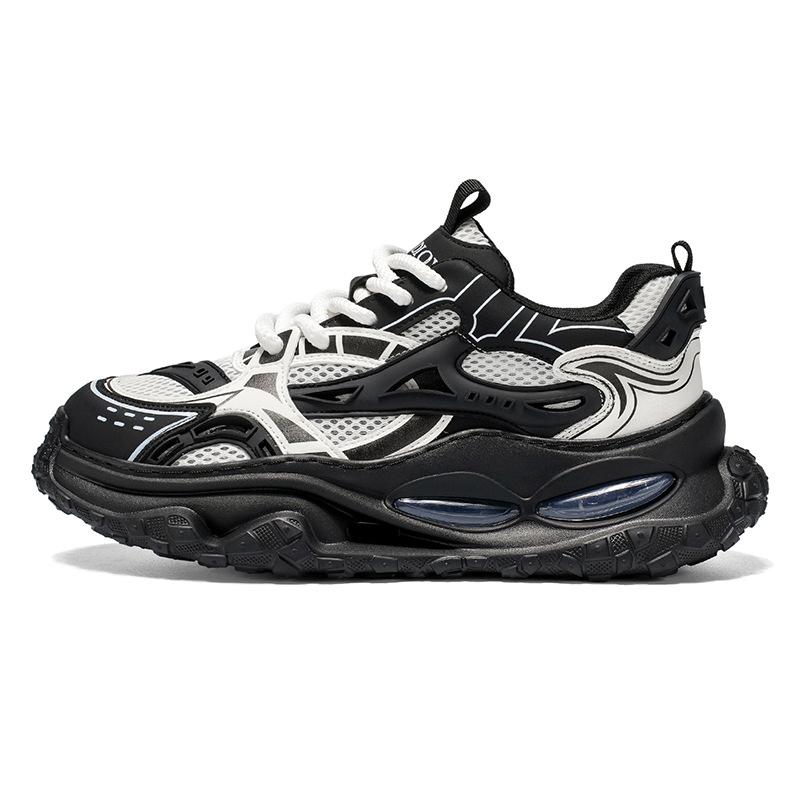 Men's shoes spring and autumn new mesh breathable thick-soled dad shoes men's sports and leisure shoes student running trendy shoes men