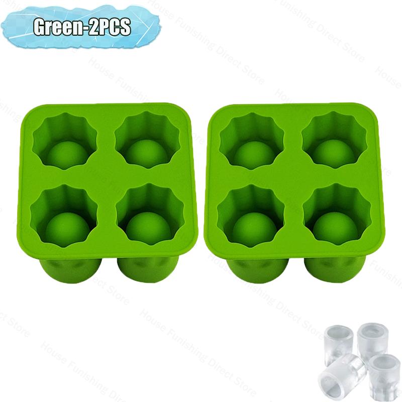 4 Cup Shape Silicone Ice Cube Mold Tray Summer Bar Party DIY Cold Drink Ice Compartment Mold Ice Cup Ice Cube Tray Kitchen Tool