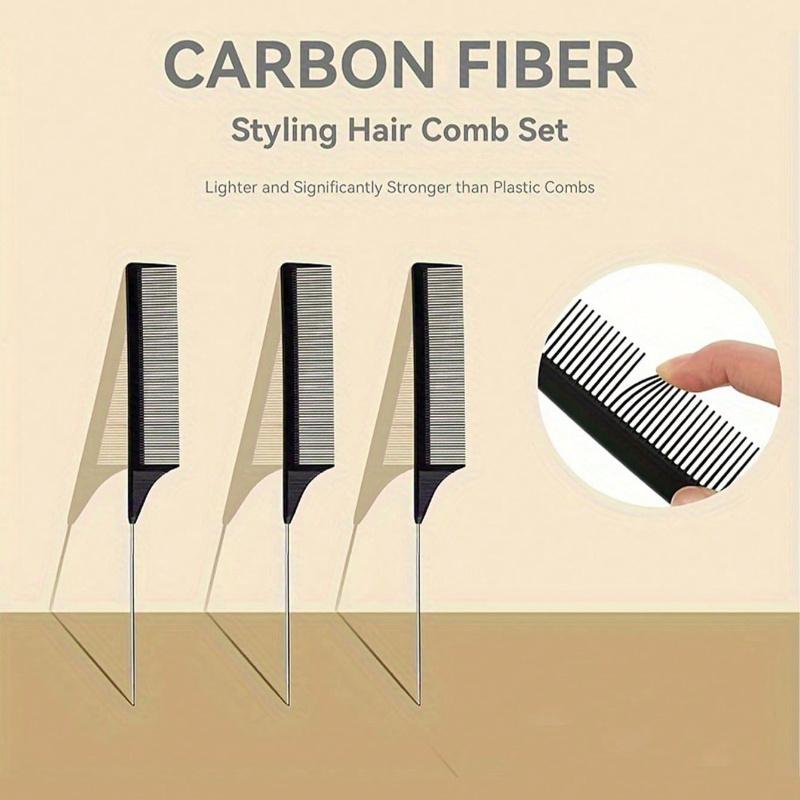 Tail Comb, A Steel Pin-Shaped Protruding Hair Dye Comb - Hair Salon Designed Hair Comb with Haircut Partitioning and Pointed Tail Design