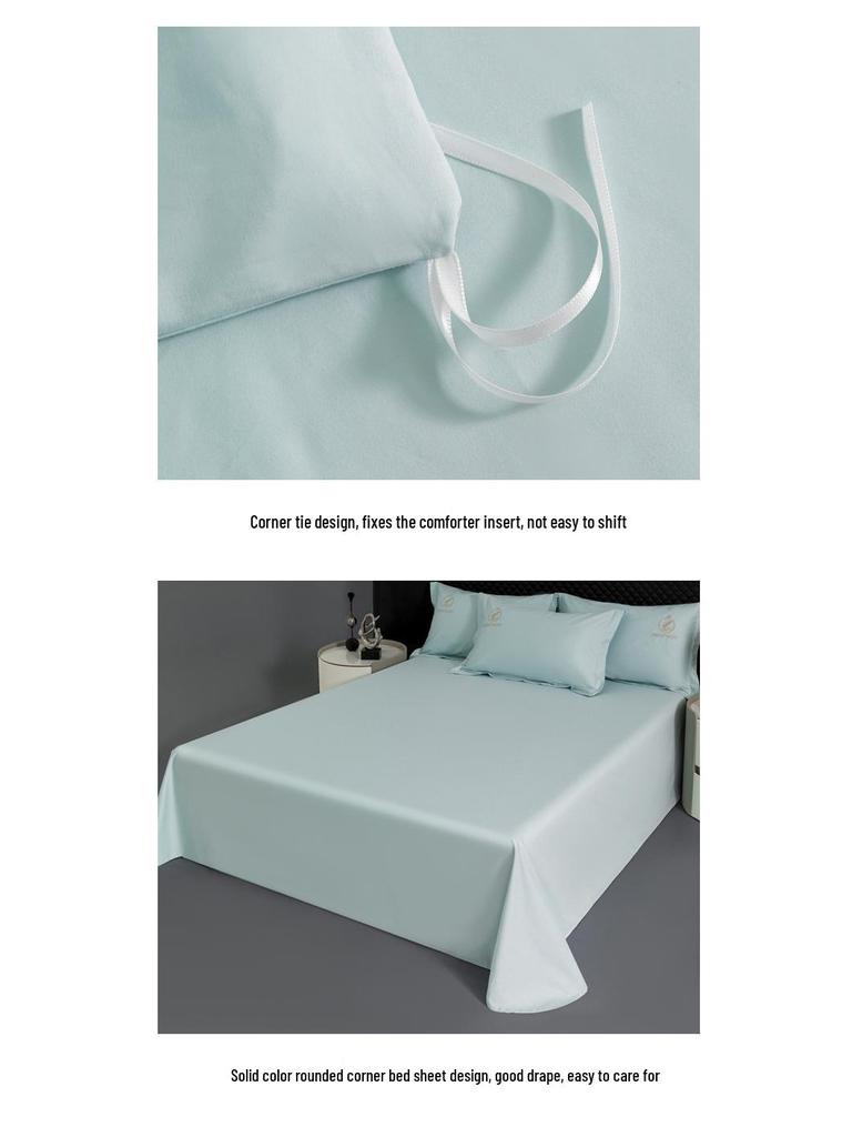High-End 60s Long-Staple Cotton Embroidered Four-Piece Bedding Set with Duvet Cover & Bed Sheet