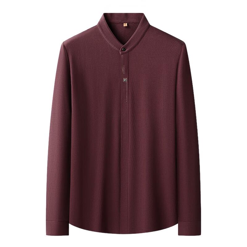 Men's Chinese Style Stand Collar Long-Sleeve Shirt