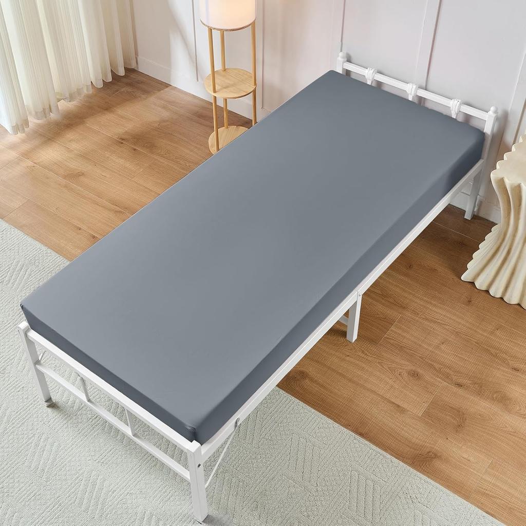 VACVELT Cot Fitted Sheet, 31 x 75 Inch Charcoal Black Cot Sheets, Ultra Soft and Breathable Microfiber Bed Cover Snug Fit for Narrow Twin/RV