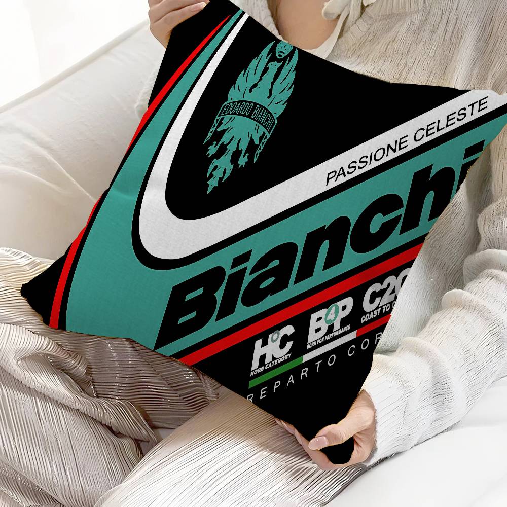 BBianchiS Bike Logo Pillow Cushion Cover Pillowcase Living Room Sofa Home Decor Customized