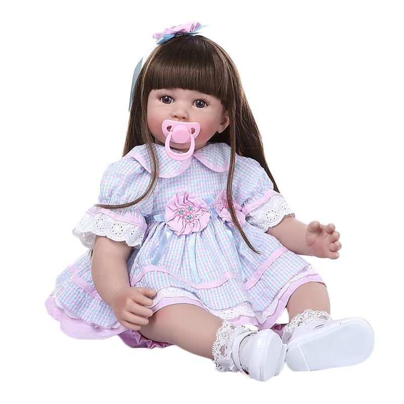 

Реборн Реалистичная 60см Кукла-младенец Девочка Малышка Мягкое Тканевое Тело Новорожденный Подарки Реальная