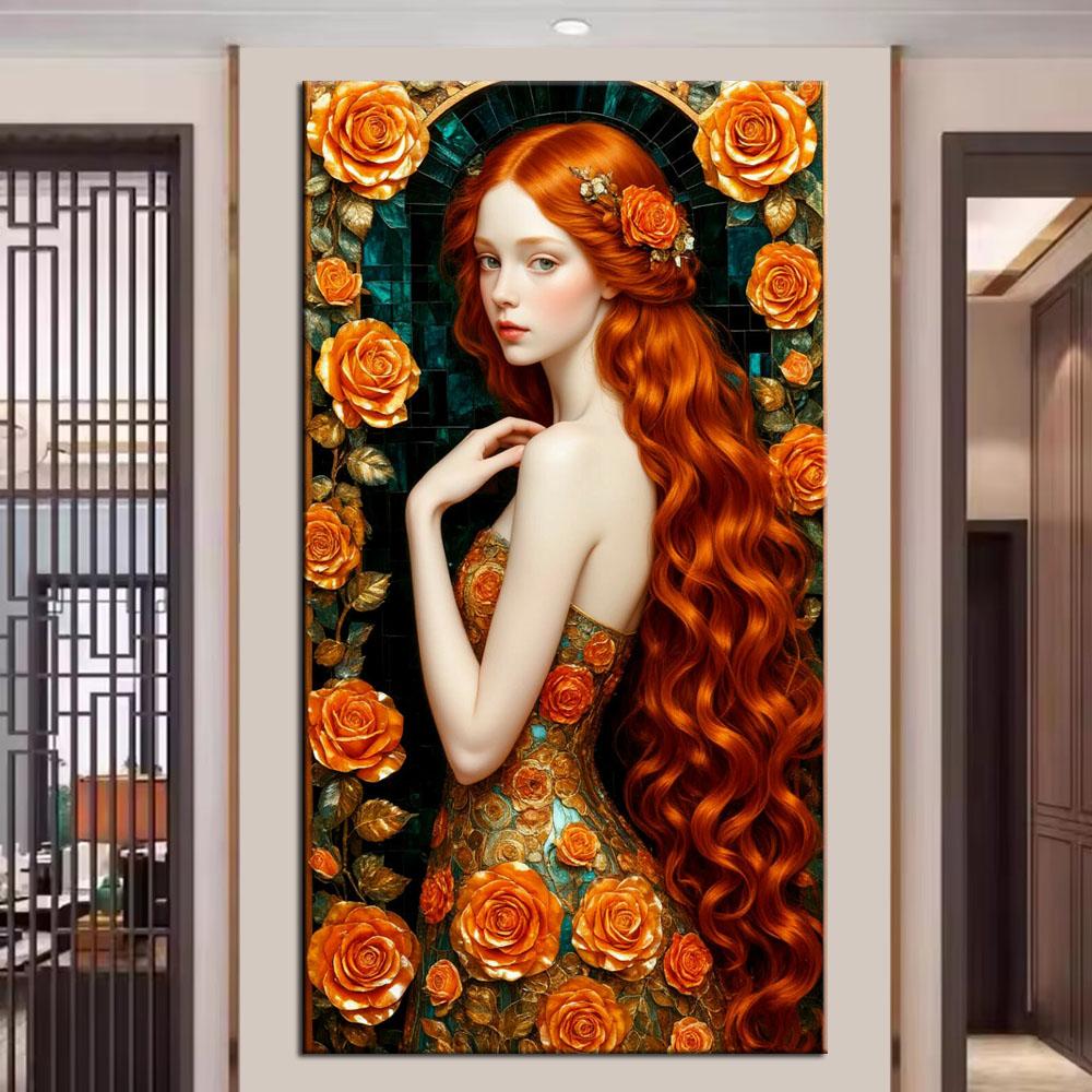 Abstract Girl and Flower Picture DIY Diamond Painting Cross Stitch Full Drills Diamond Mosaic New Collection Home Decor