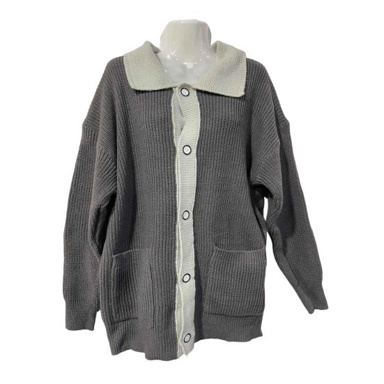 

Мужской свитер, пальто, толстый, цветной, застежка на пуговицы, отложной воротник, трикотажный, свободный, сохраняющий тепло, куртка, осень-зима, кардиган, верхняя одежда XXXL кофейный